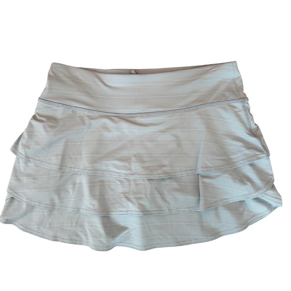 Athleta Gray Swagger Tier Ruffle Tennis Skirt Skort Womens Size Medium